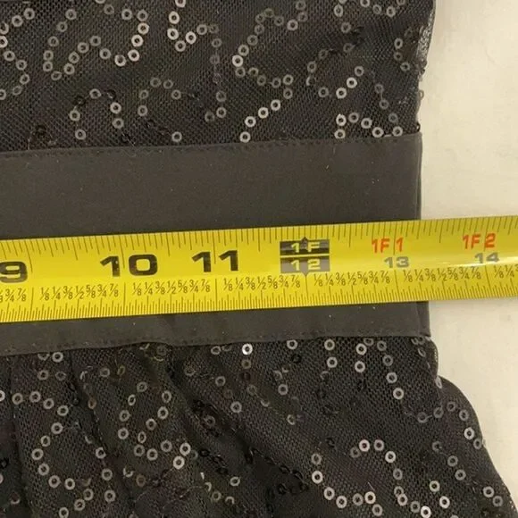 Cynthia Rowley Black Sequin Striped Cocktail Dress Womens Size 4 Sleeveless LBD - Picture 8 of 13